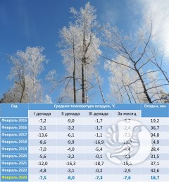 О погоде в заповеднике "Присурский": Февраль 2023